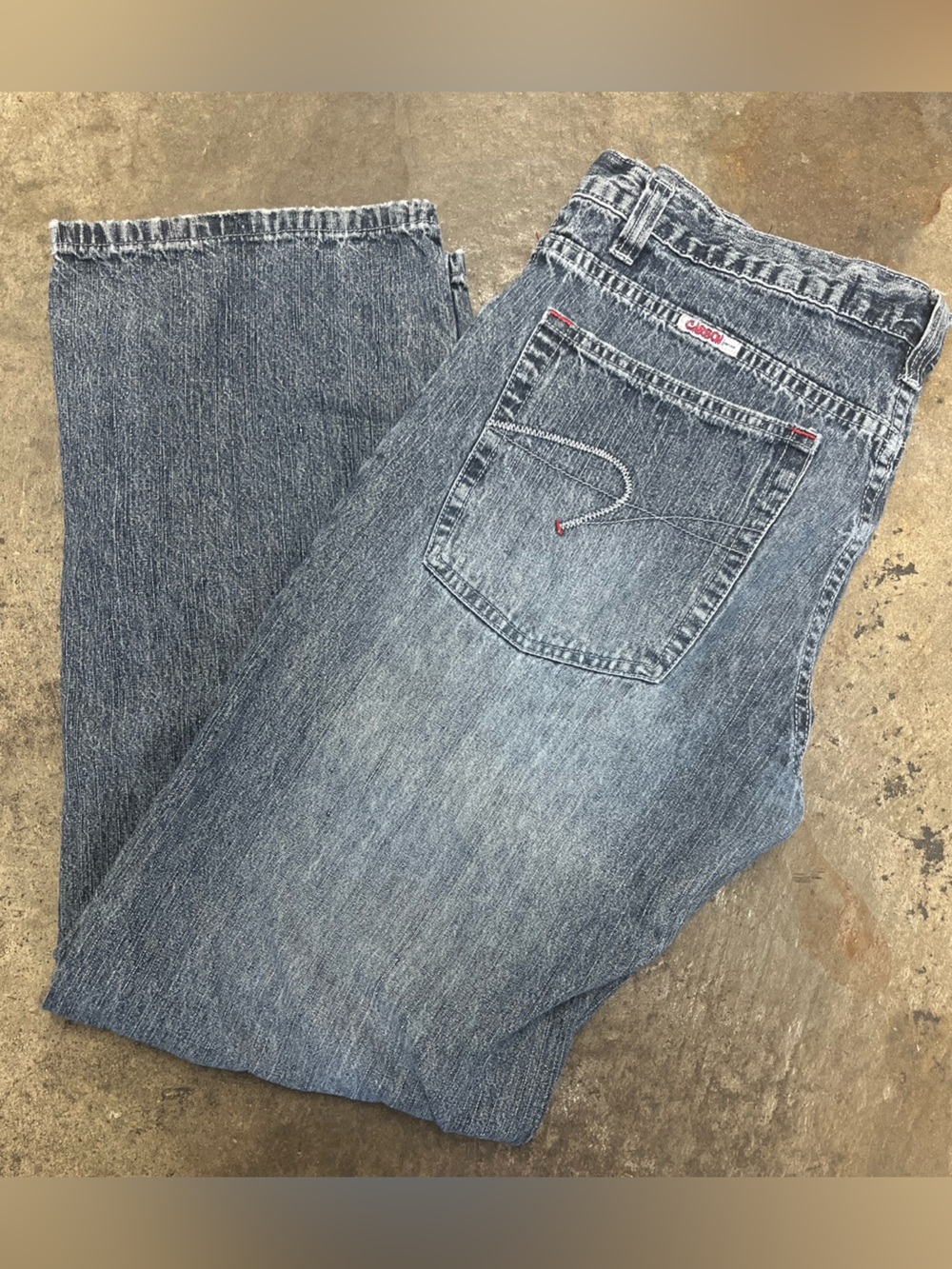 Y2K Carbon Bootcut Jeans Men’s 36 x 32 Faded Loose Grunge Archive Western 00s